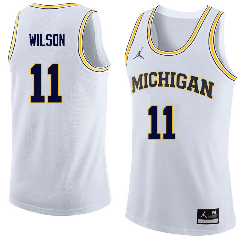Men #11 Luke Wilson Michigan Wolverines College Basketball Jerseys Sale-White
